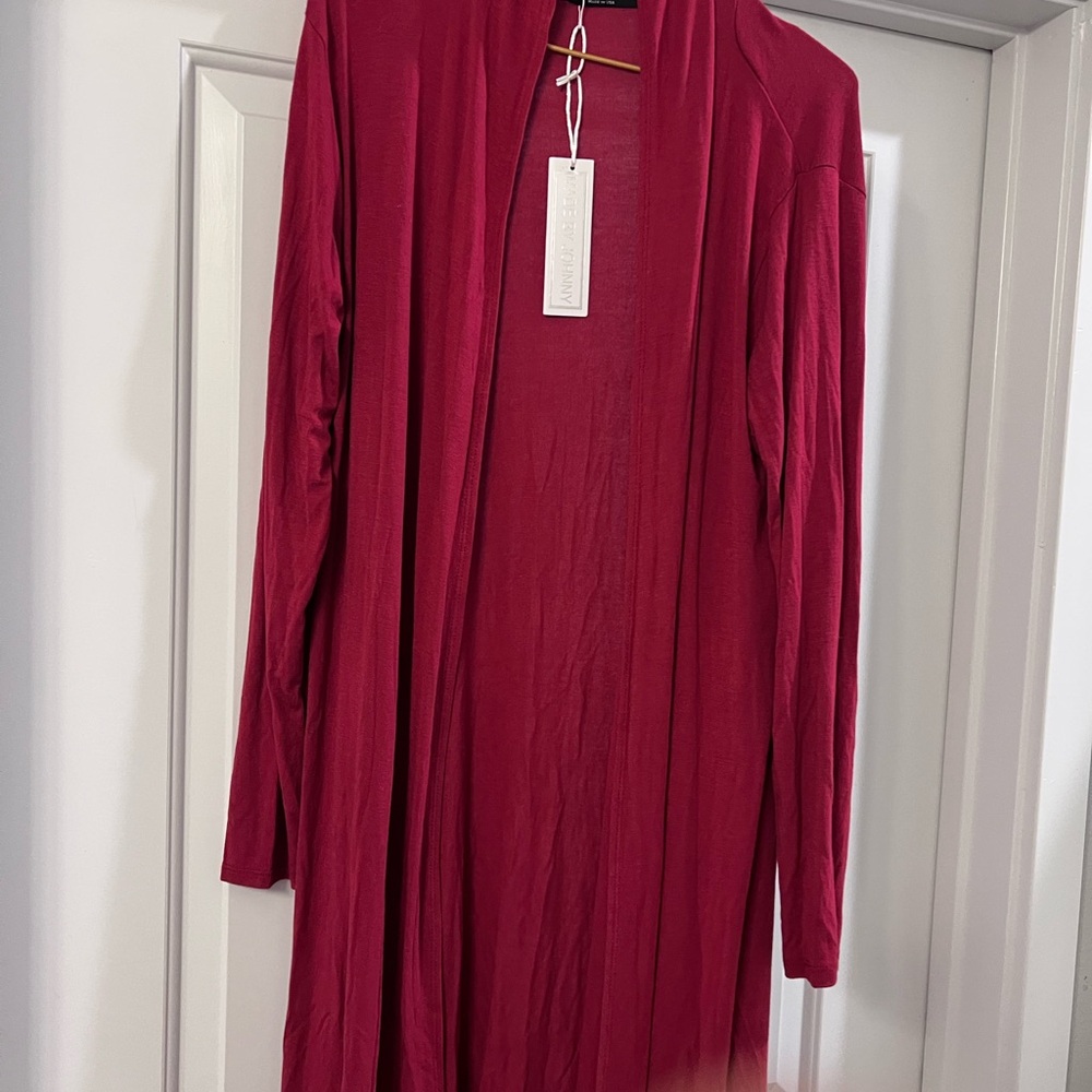 Red Long Sleeve Cardigan